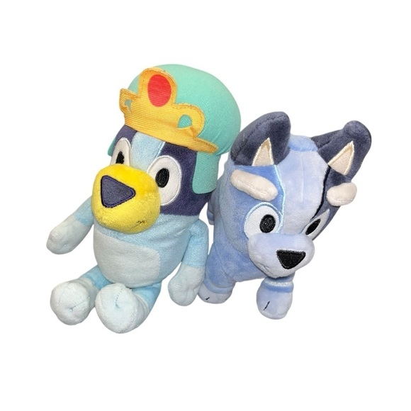 Bluey Other - Bluey plush toy lot blue dog queen princess king crown